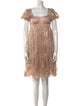 Marchesa Lace Pattern Mini Dress