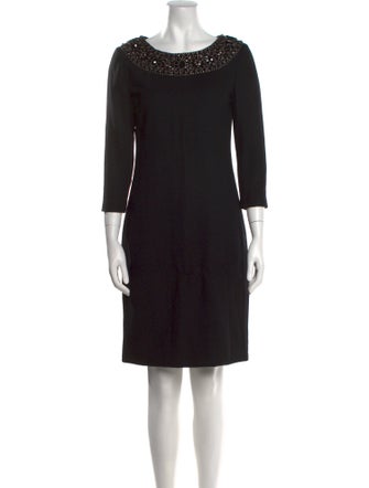 Marchesa Wool Knee-Length Dress
