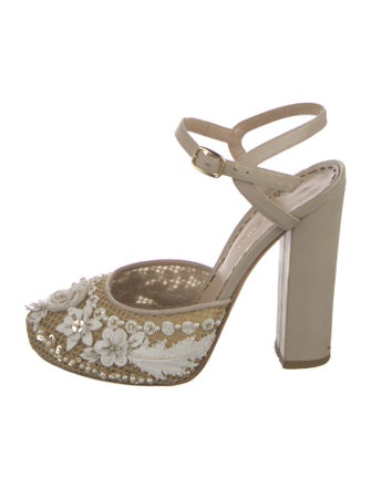 Marchesa Leather Patterned Pumps
