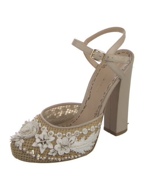 Marchesa Leather Patterned Pumps