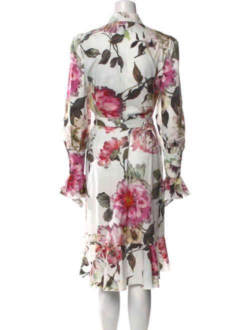 Marchesa Floral Print Midi Length Dress