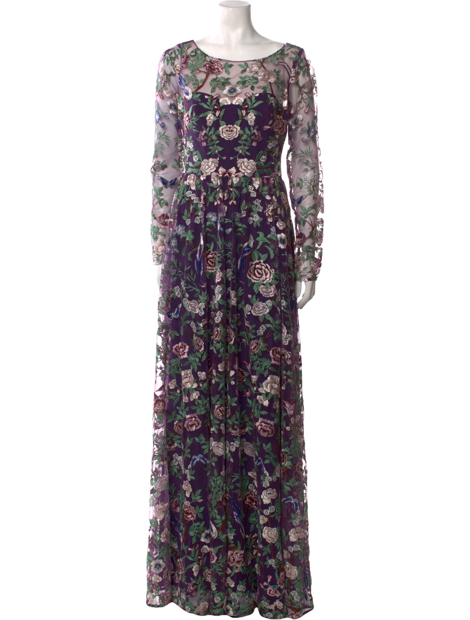 Marchesa Floral Print Long Dress w/ Tags