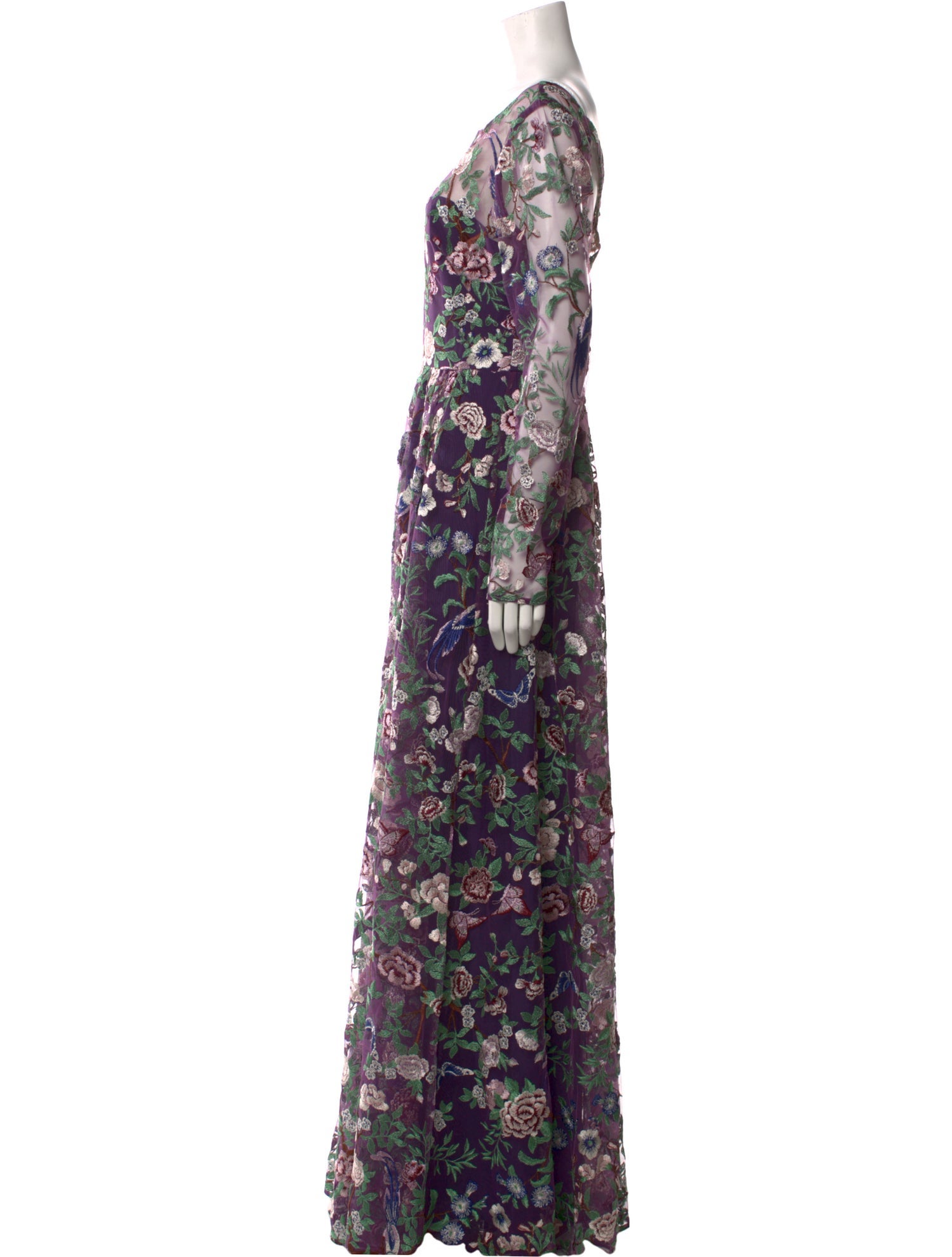 Marchesa Floral Print Long Dress w/ Tags