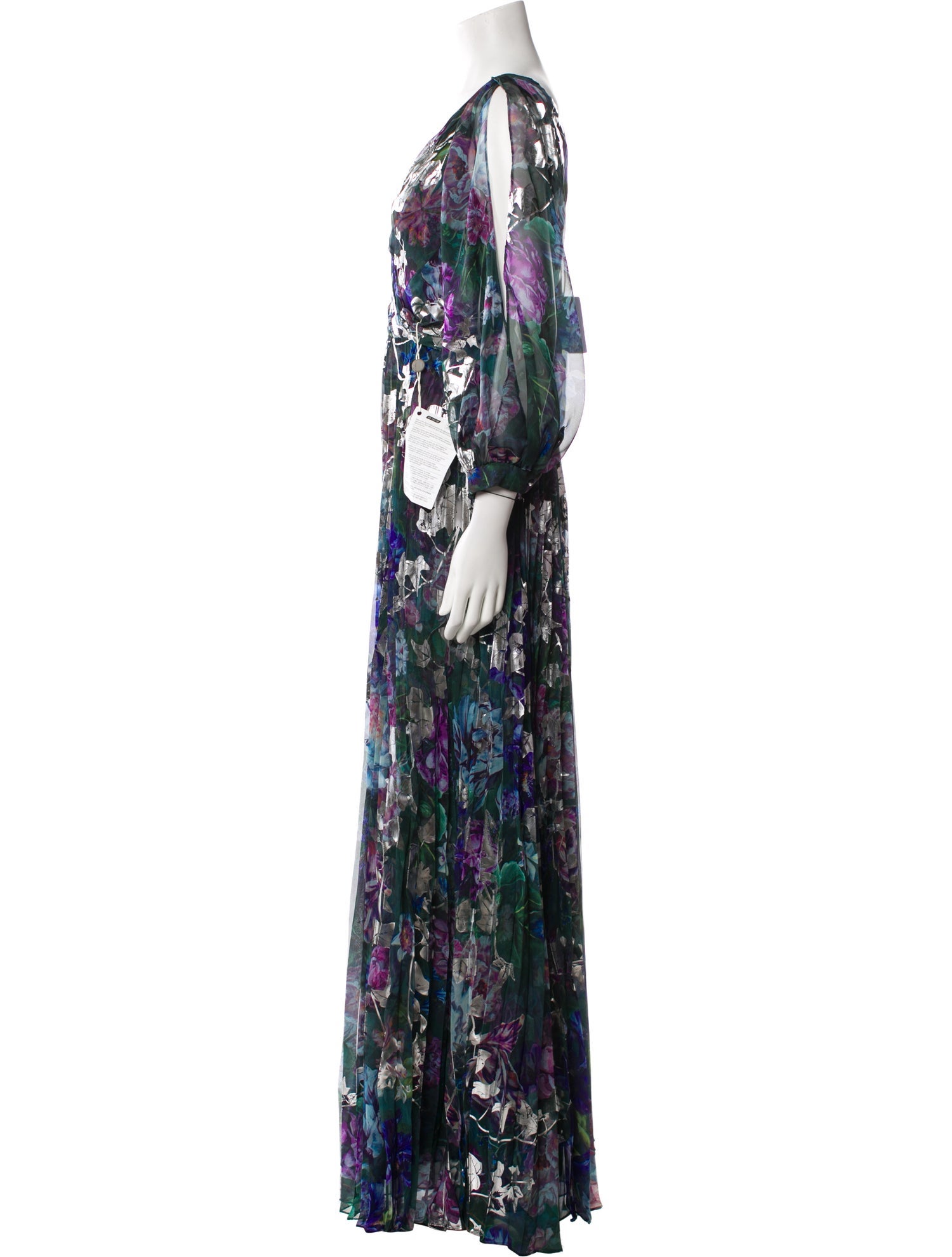 Marchesa Printed Long Dress w/ Tags