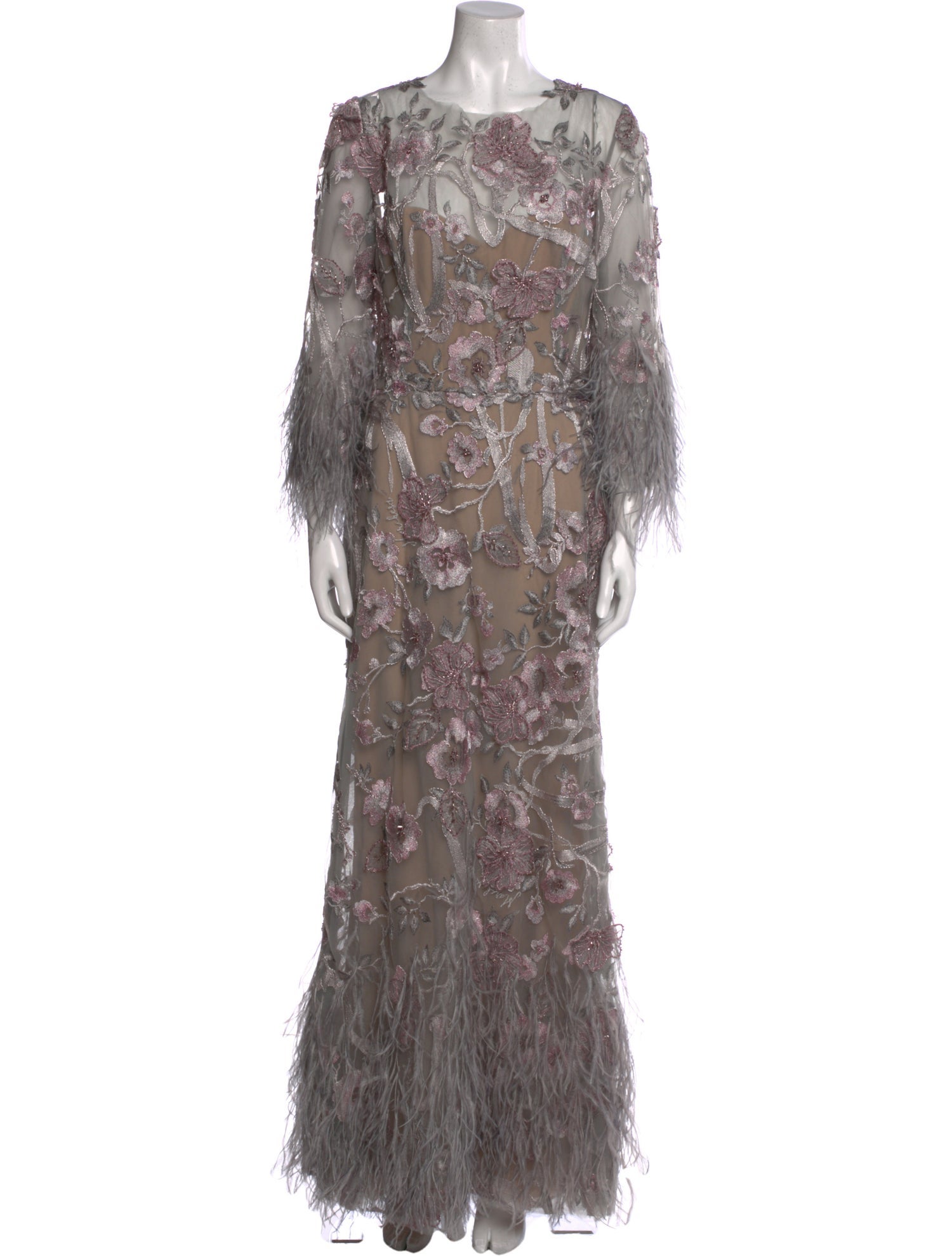 Marchesa Floral Print Long Dress w/ Tags