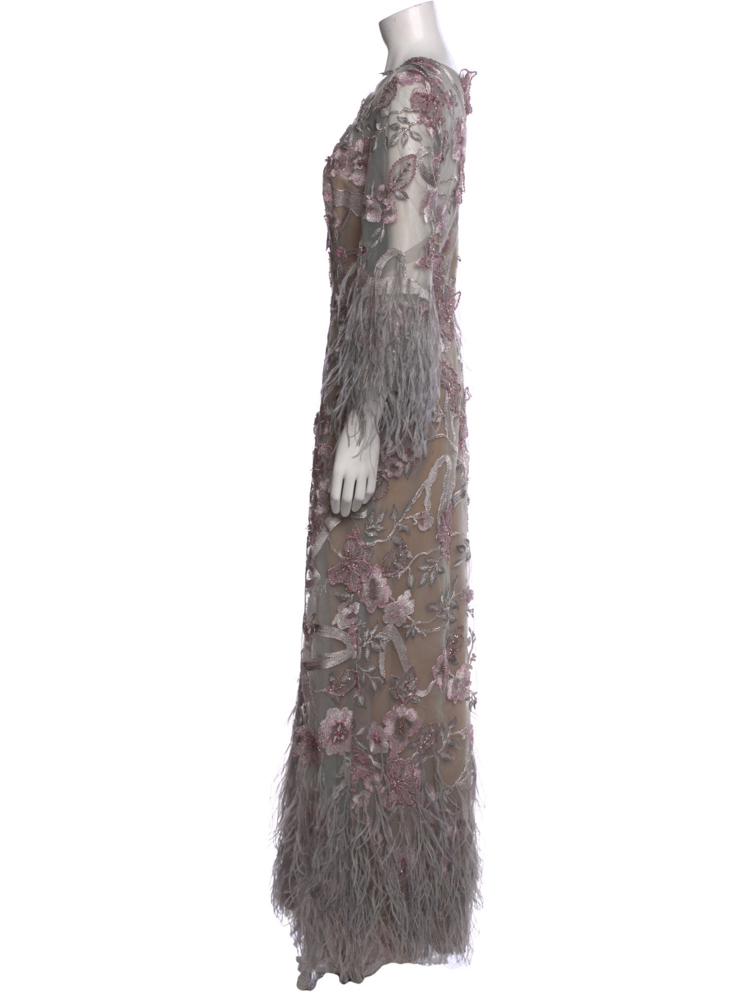 Marchesa Floral Print Long Dress w/ Tags