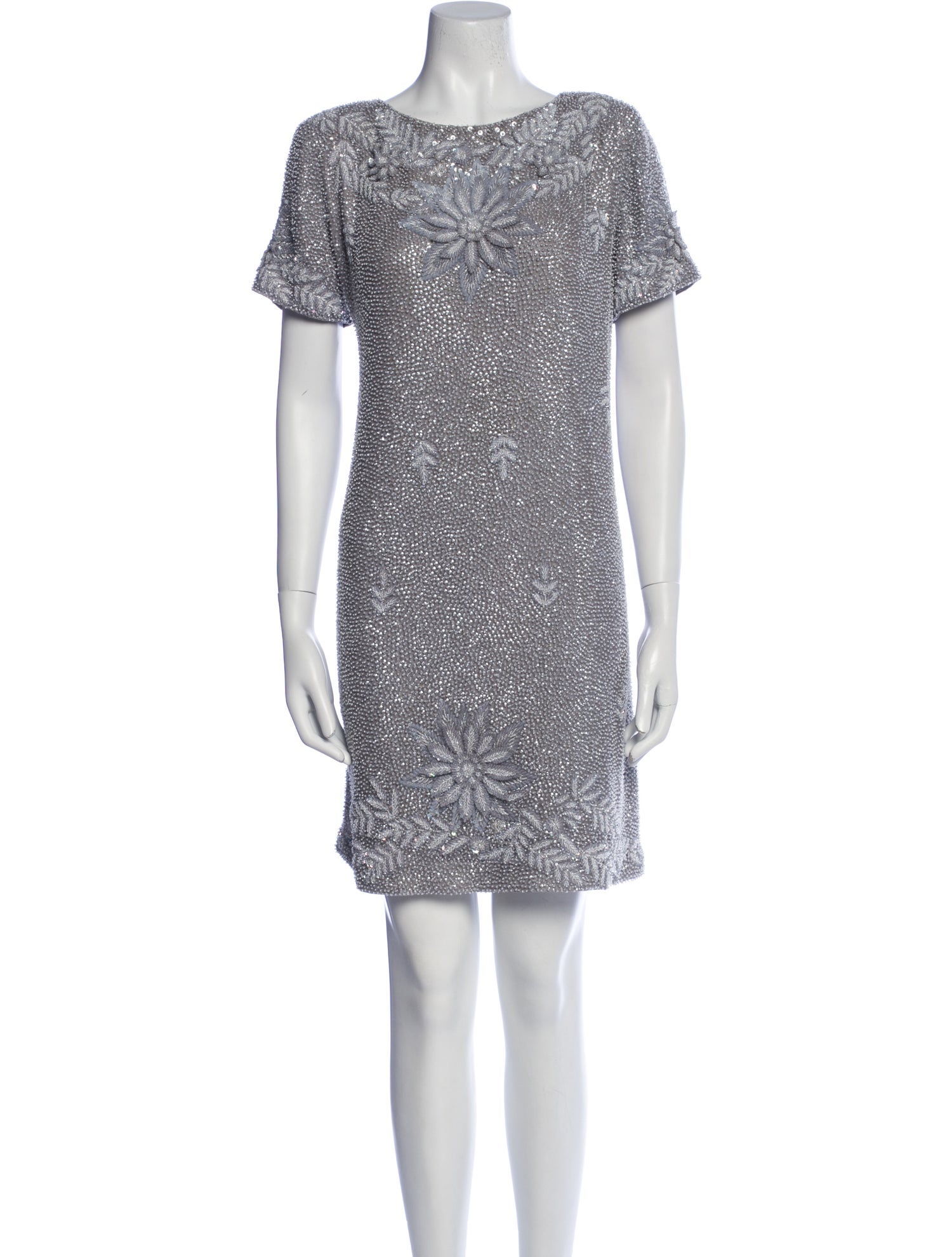 Marchesa Bateau Neckline Mini Dress