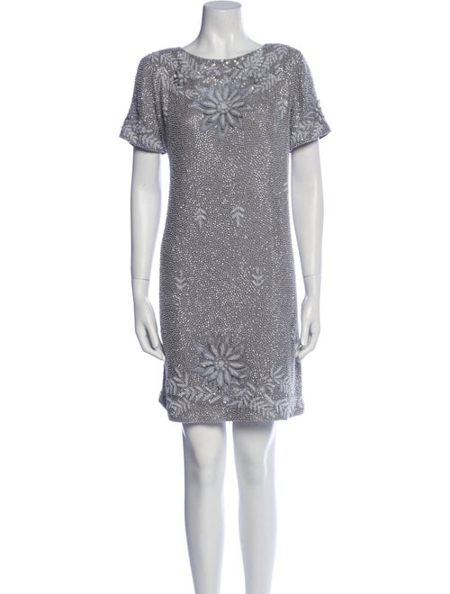 Marchesa Bateau Neckline Mini Dress