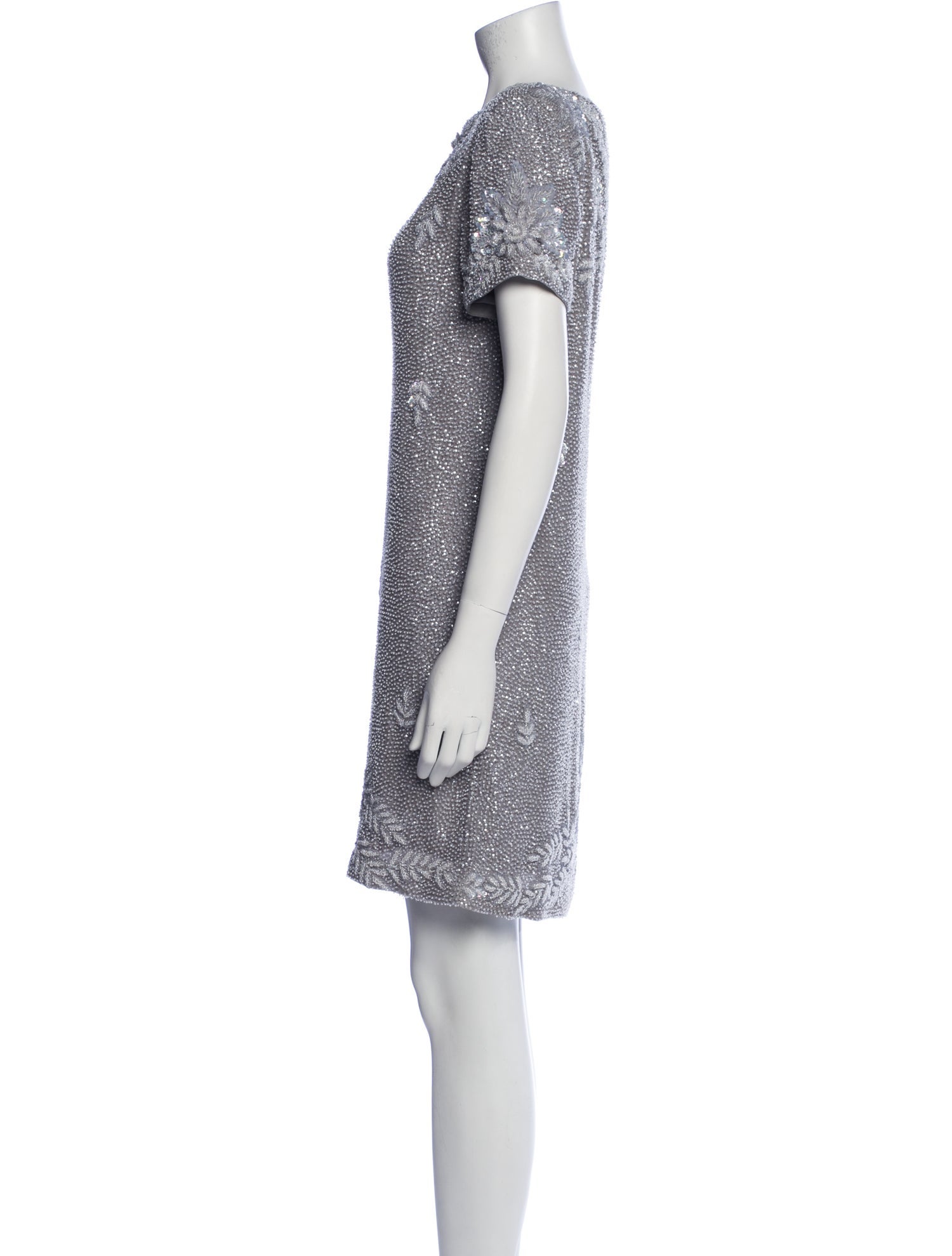 Marchesa Bateau Neckline Mini Dress