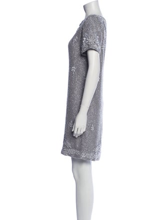 Marchesa Bateau Neckline Mini Dress