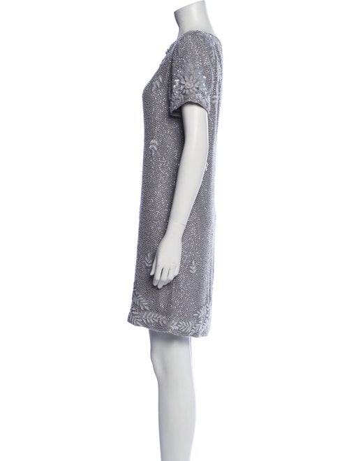 Marchesa Bateau Neckline Mini Dress