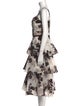 Marchesa Floral Print Midi Length Dress