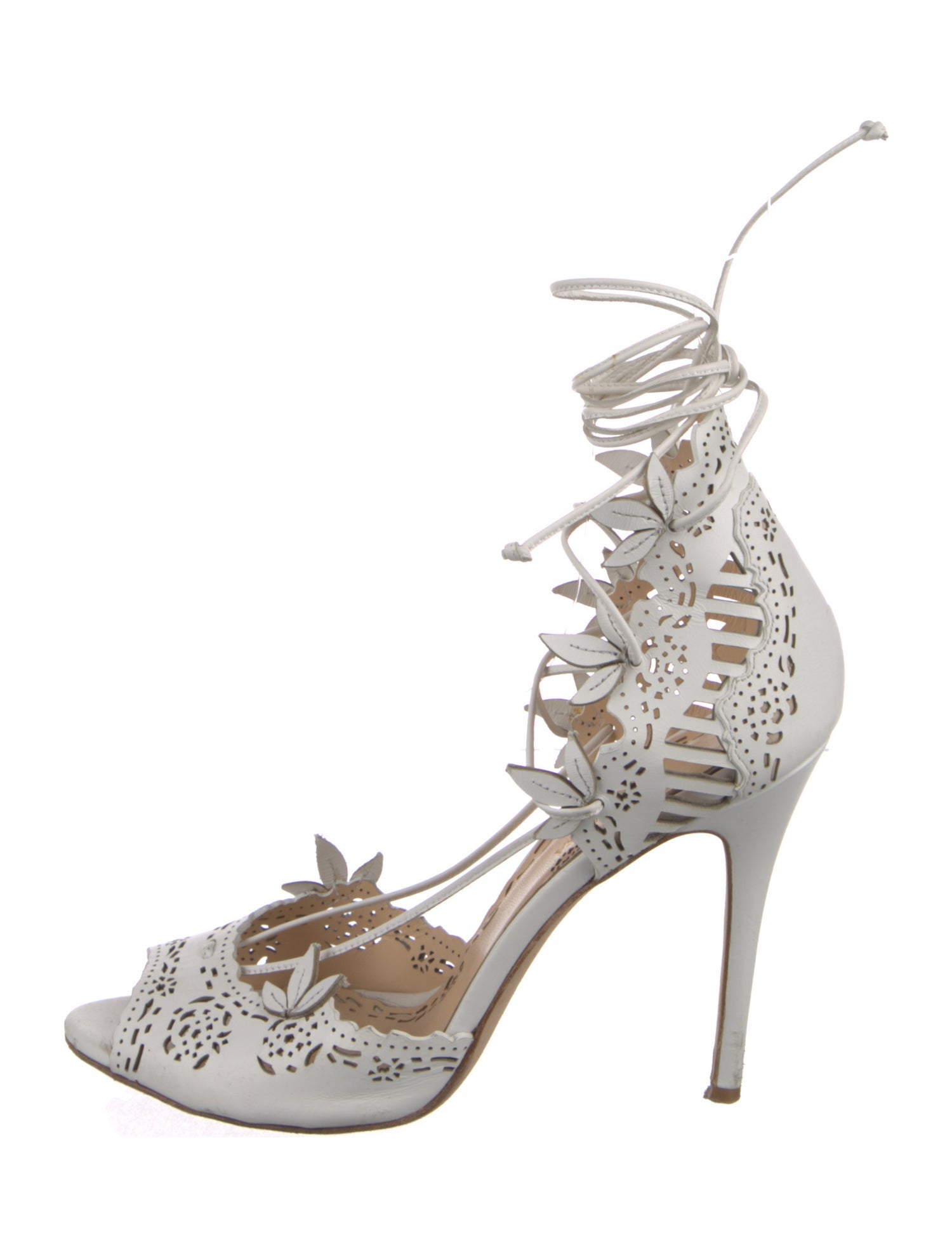 Marchesa Leather Animal Print Gladiator Sandals