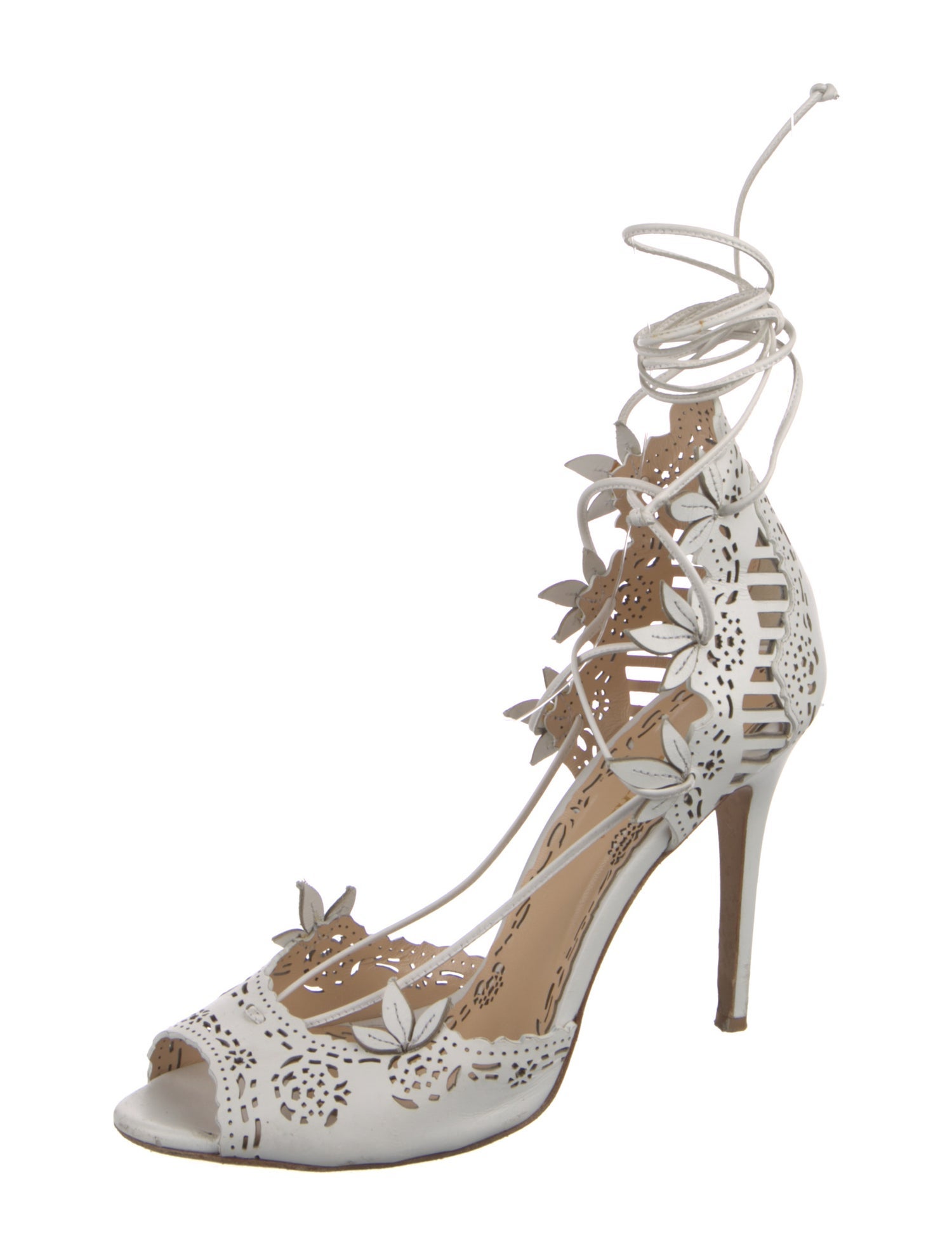 Marchesa Leather Animal Print Gladiator Sandals