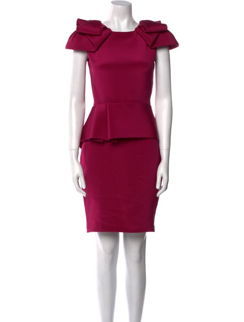 Marchesa Crew Neck Knee-Length Dress