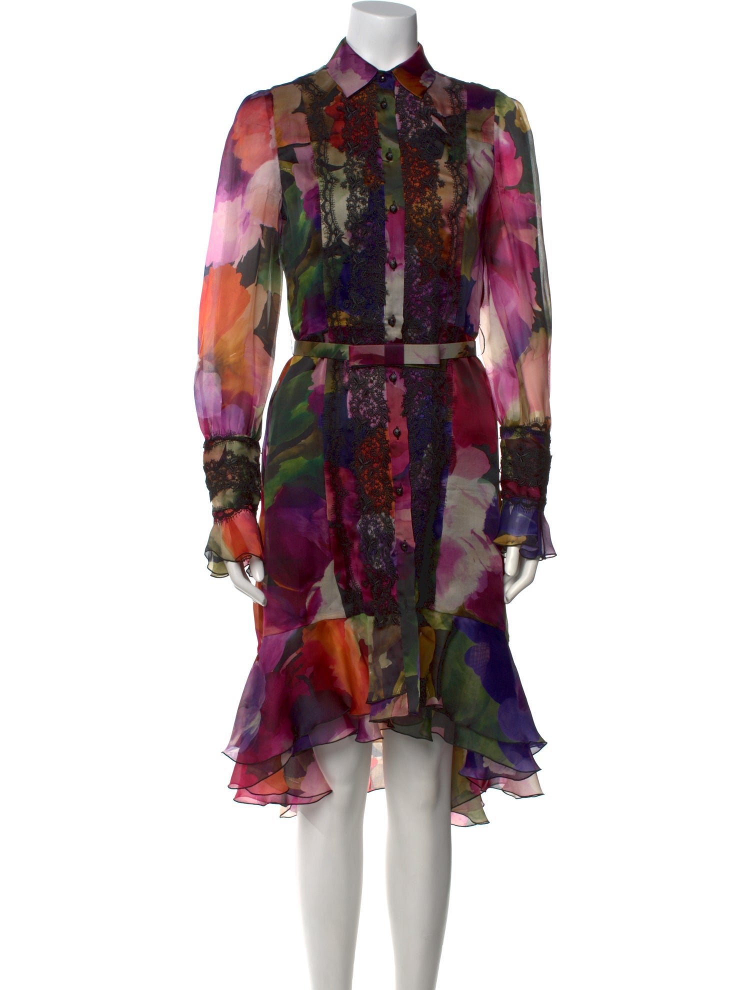 Marchesa Printed Midi Length Dress