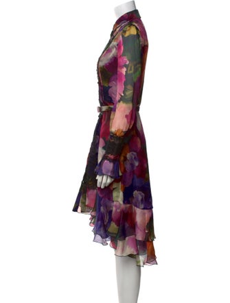 Marchesa Printed Midi Length Dress
