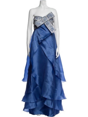 Marchesa Silk Long Dress