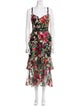 Marchesa Floral Print Long Dress