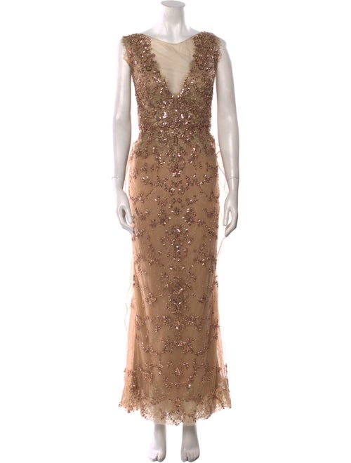 Marchesa Lace Pattern Long Dress