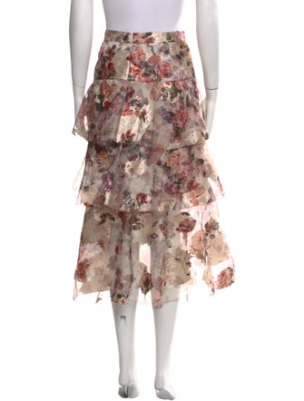 Marchesa Floral Print Midi Length Skirt