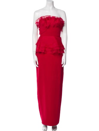 Marchesa Silk Long Dress