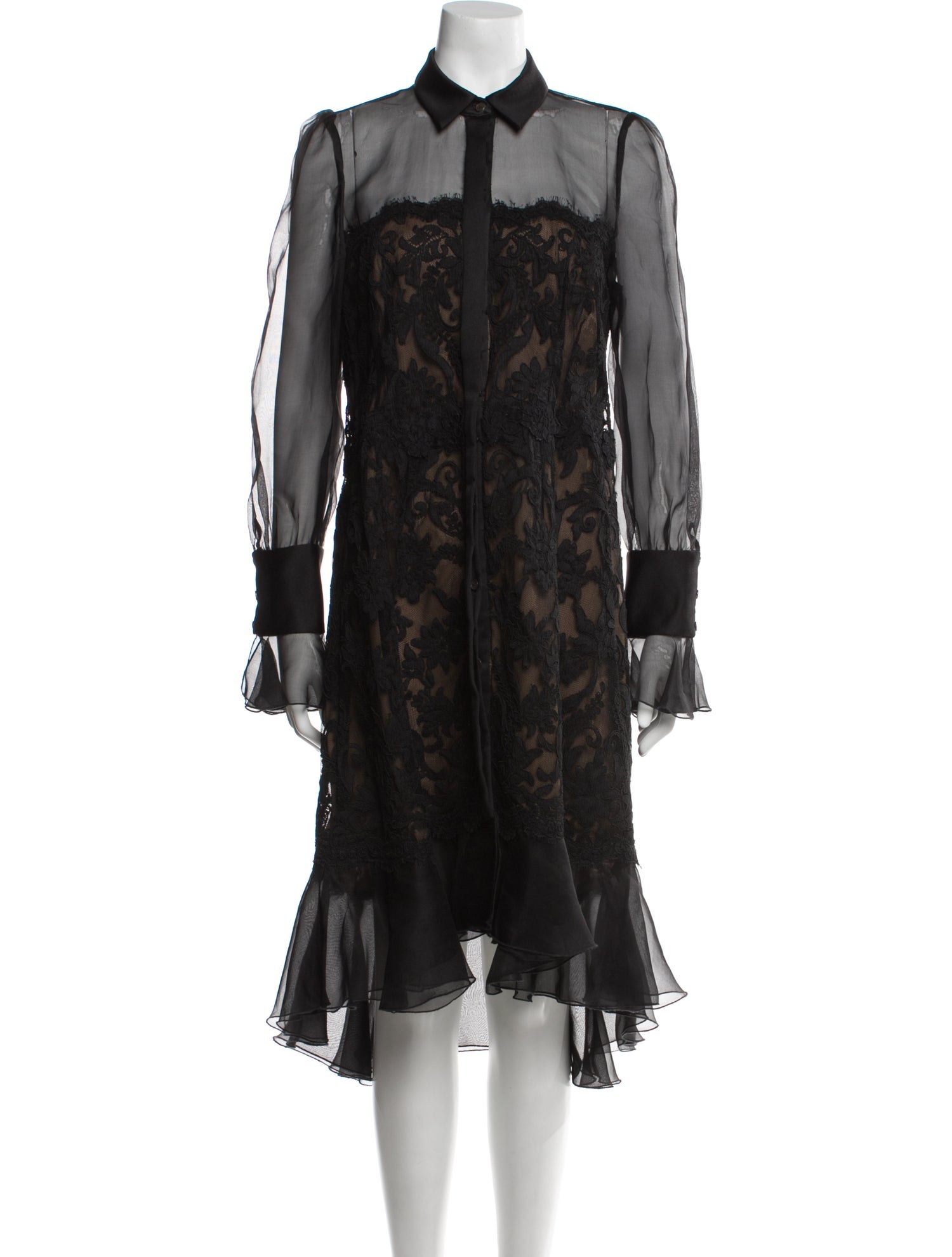 Marchesa Silk Knee-Length Dress