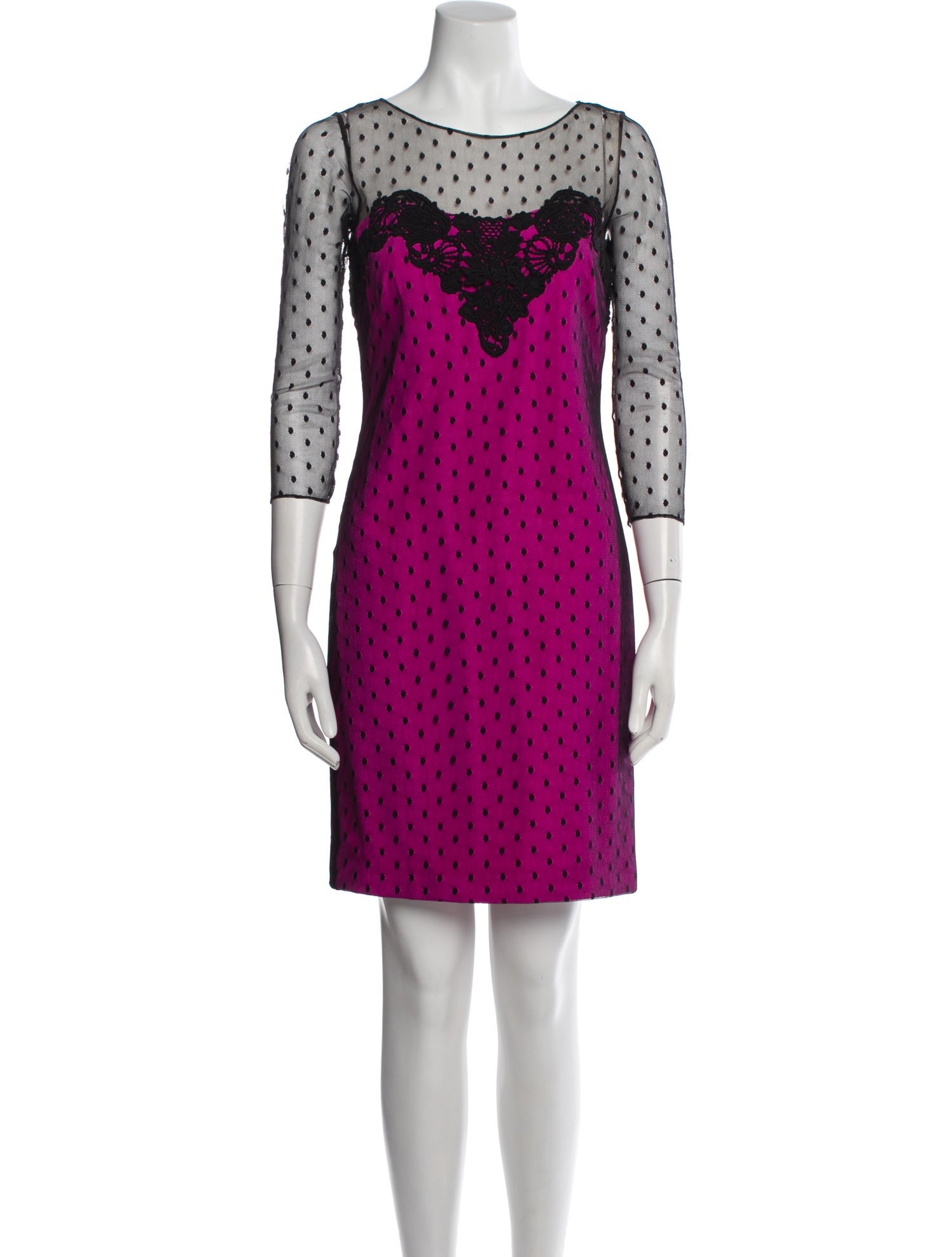 Marchesa Polka Dot Print Mini Dress