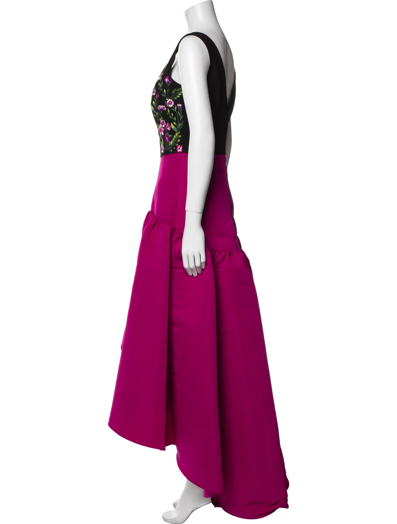 Marchesa V-Neck Long Dress