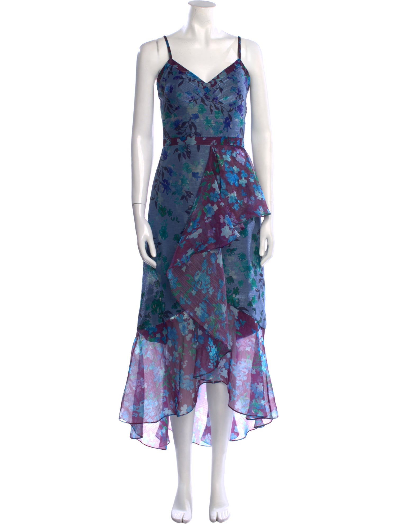 Marchesa Floral Print Long Dress