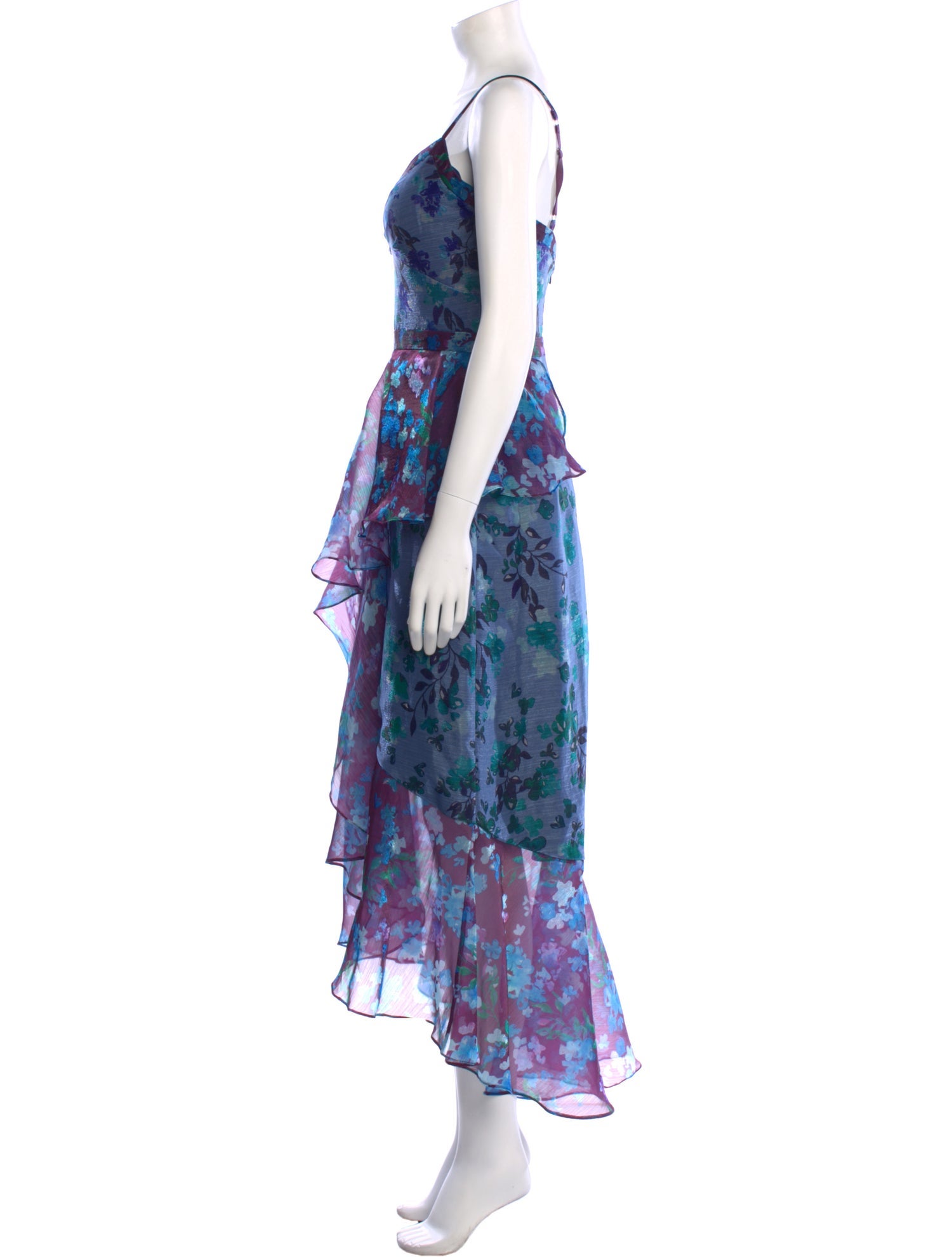 Marchesa Floral Print Long Dress