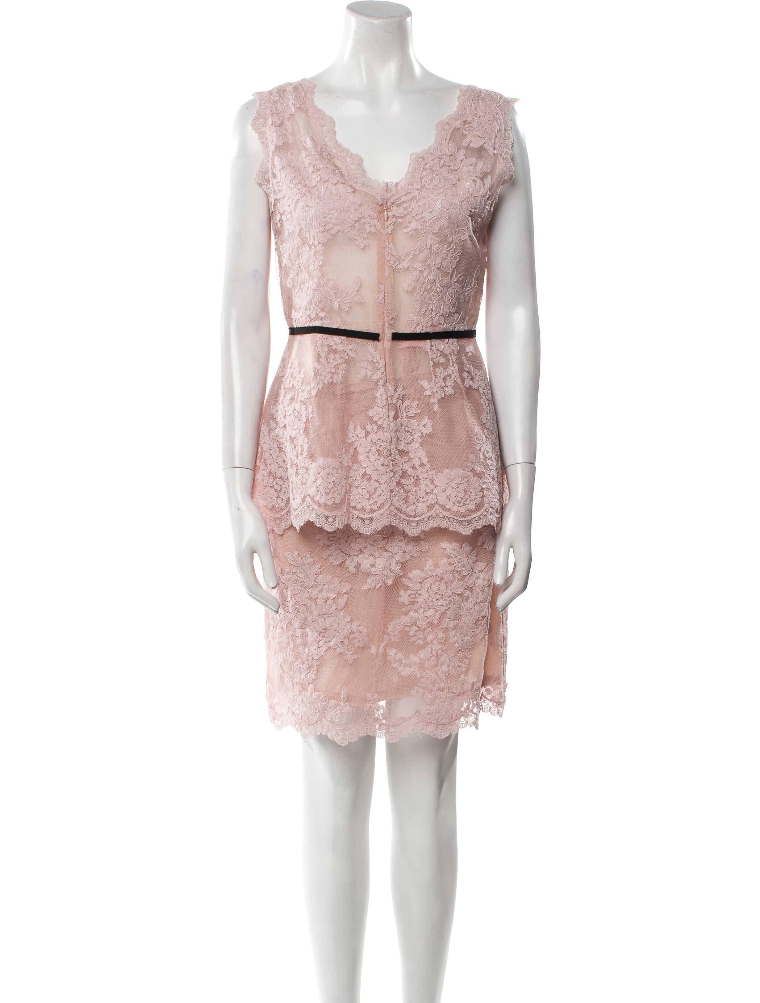 Marchesa Lace Pattern Lace Trim Embellishment Skirt Set