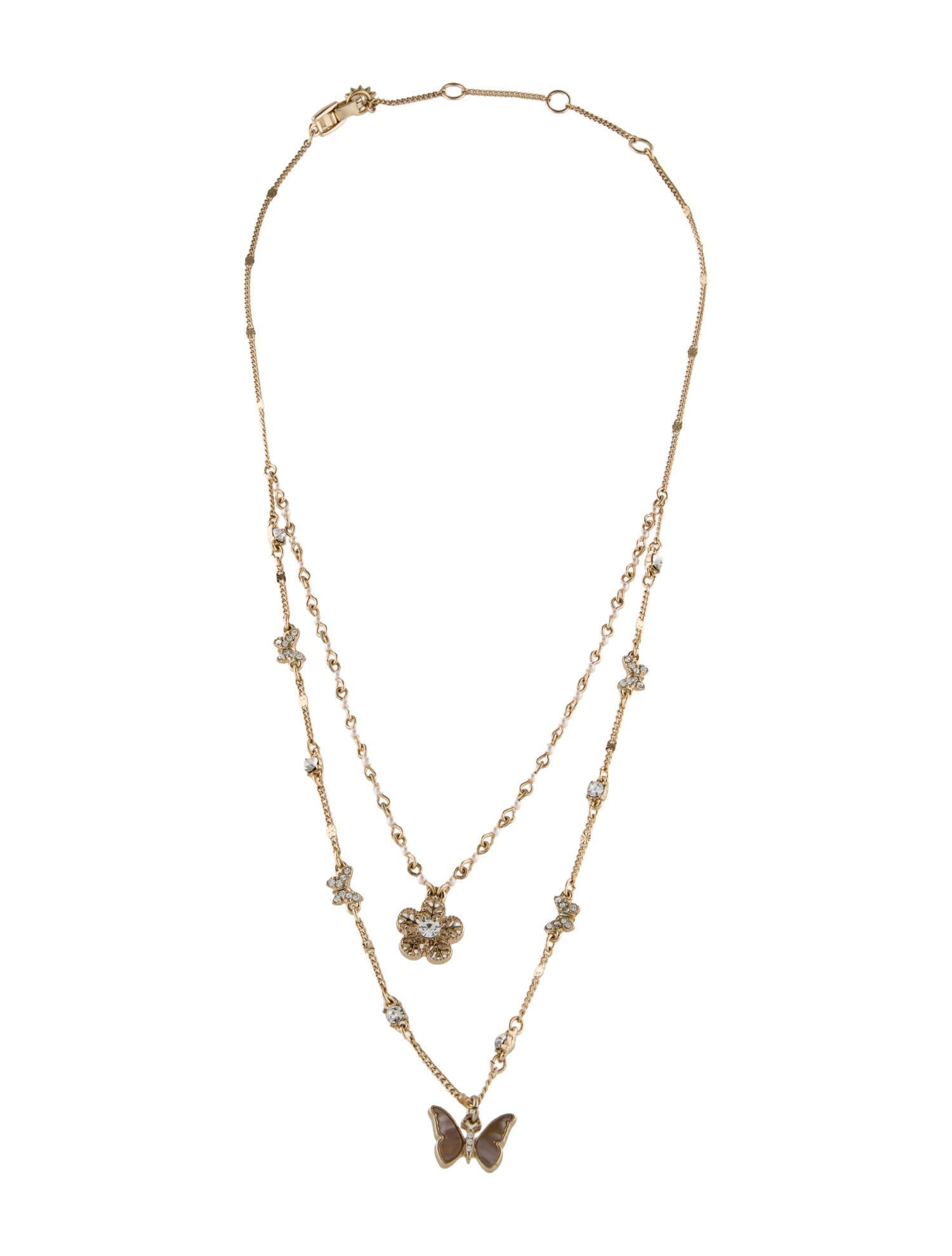 Marchesa Crystal, Faux Pearl & Plastic Pendant Necklace