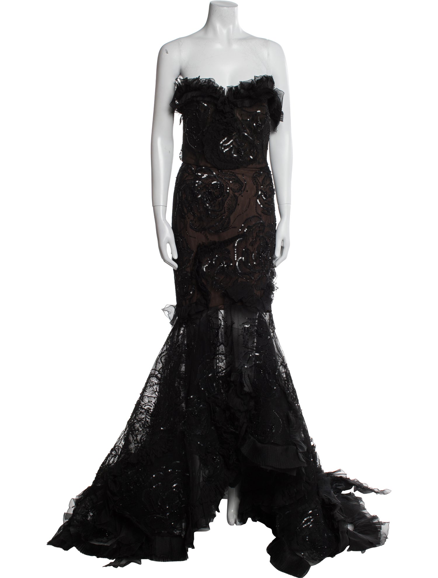 Marchesa Patterned Long Dress