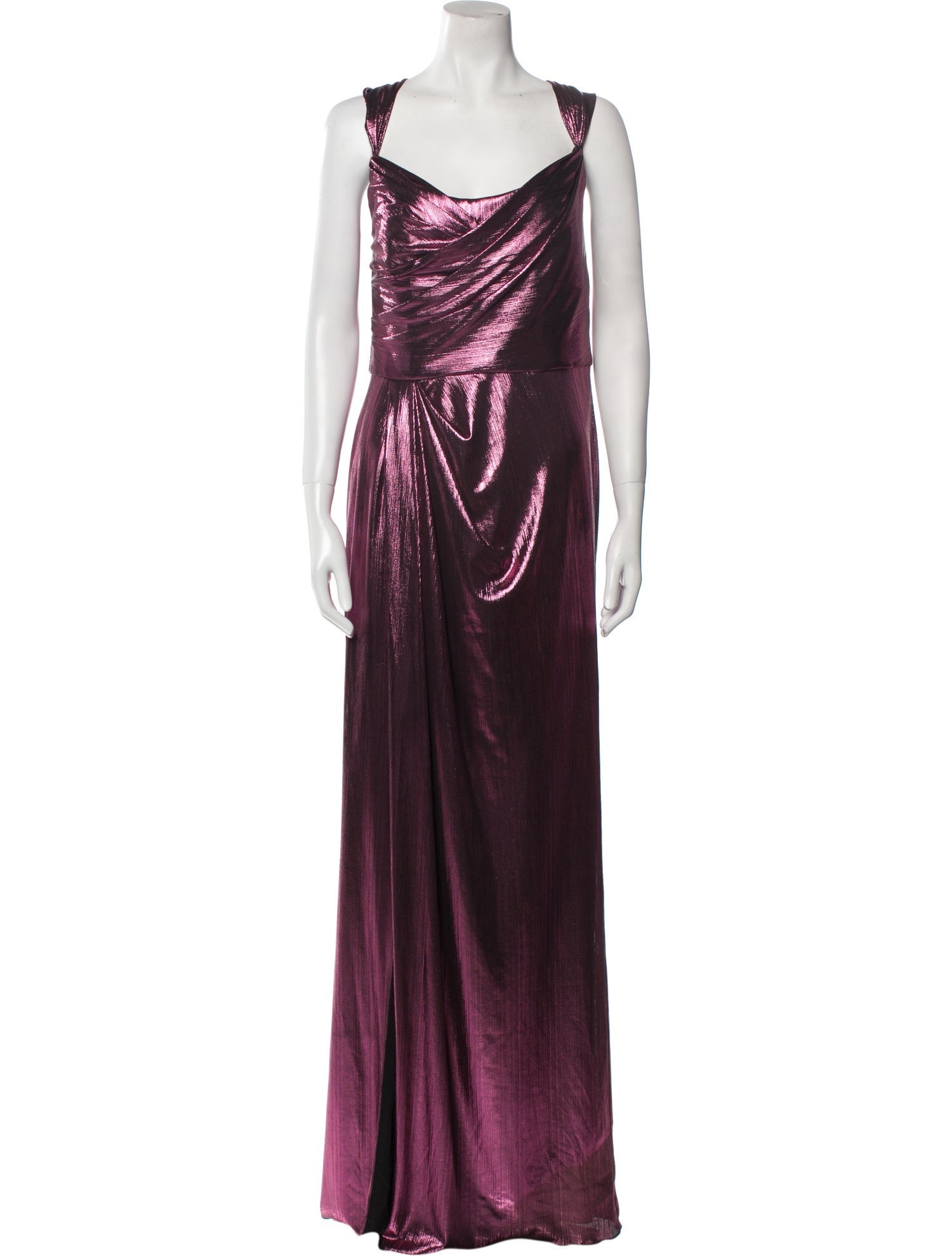Marchesa Cowl Neck Long Dress