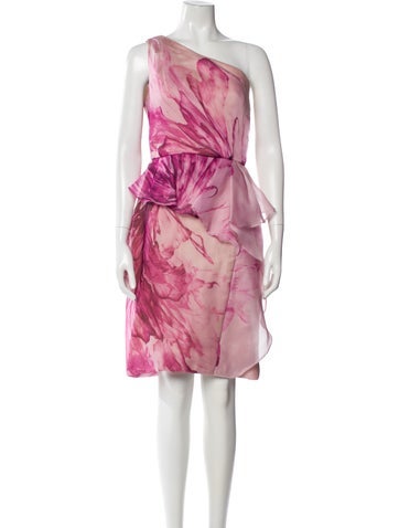 Pre-owned Marchesa Silk Knee-length Dress In Pink