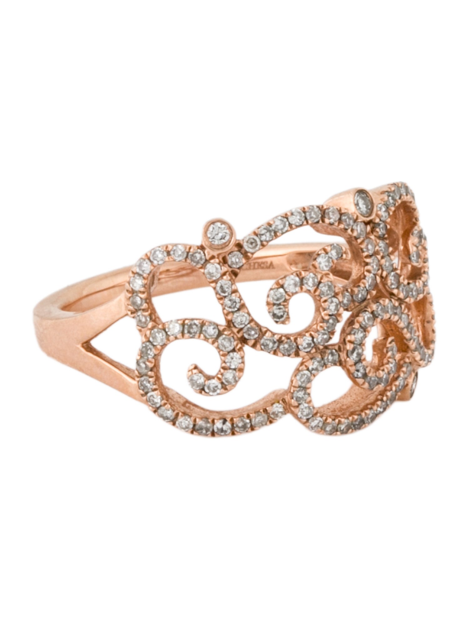Marchesa 10K Diamond Scroll Ring