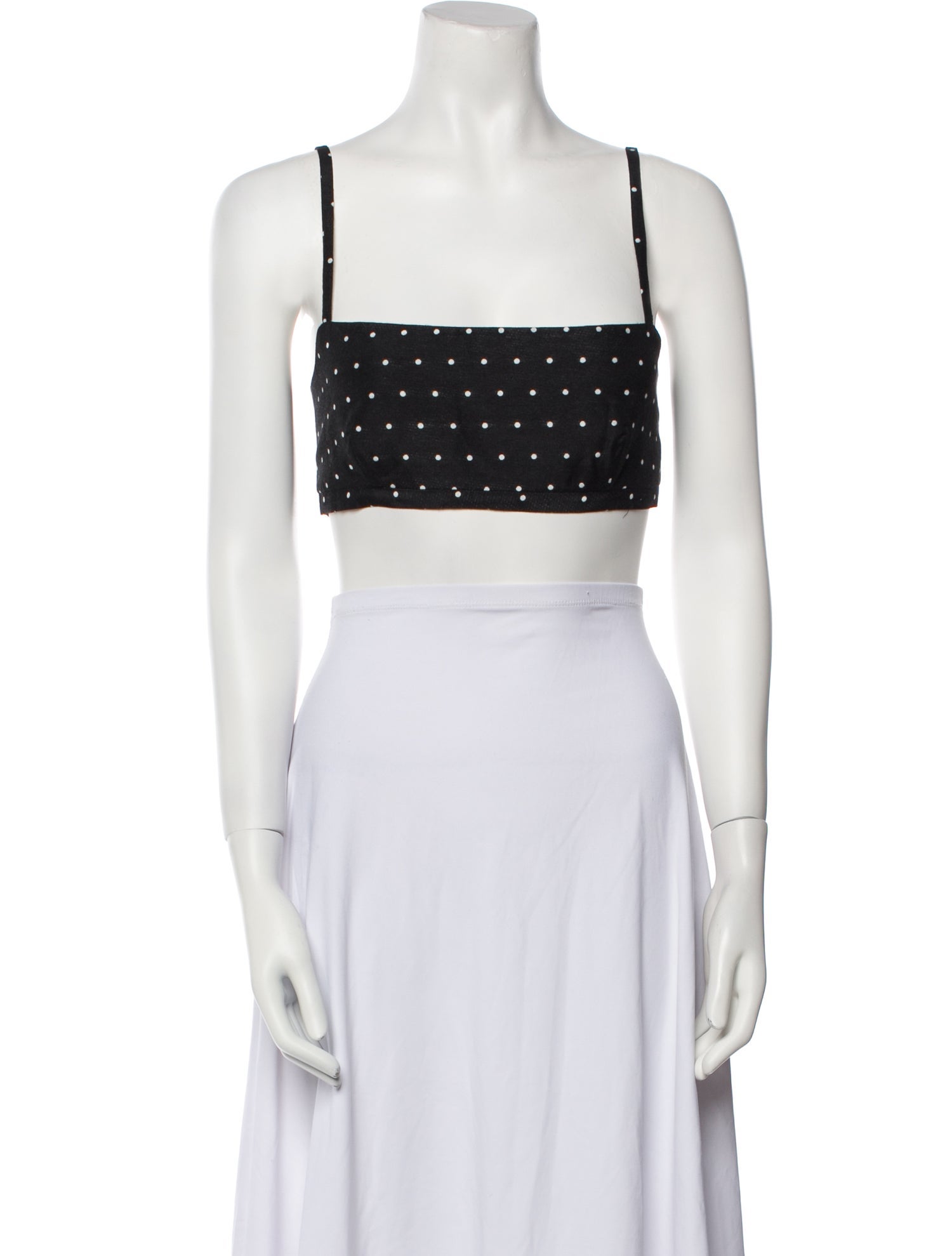 Macgraw Polka Dot Print Square Neckline Crop Top w/ Tags