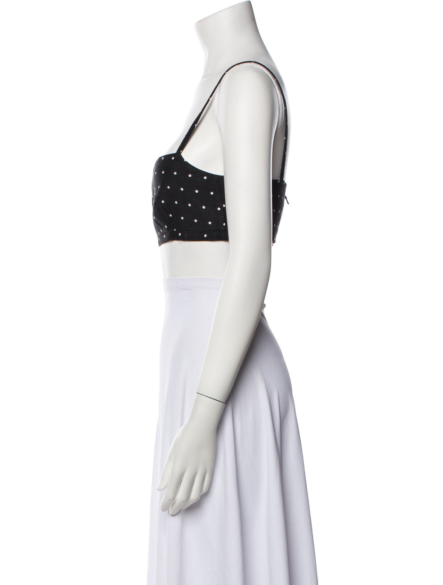 Macgraw Polka Dot Print Square Neckline Crop Top w/ Tags