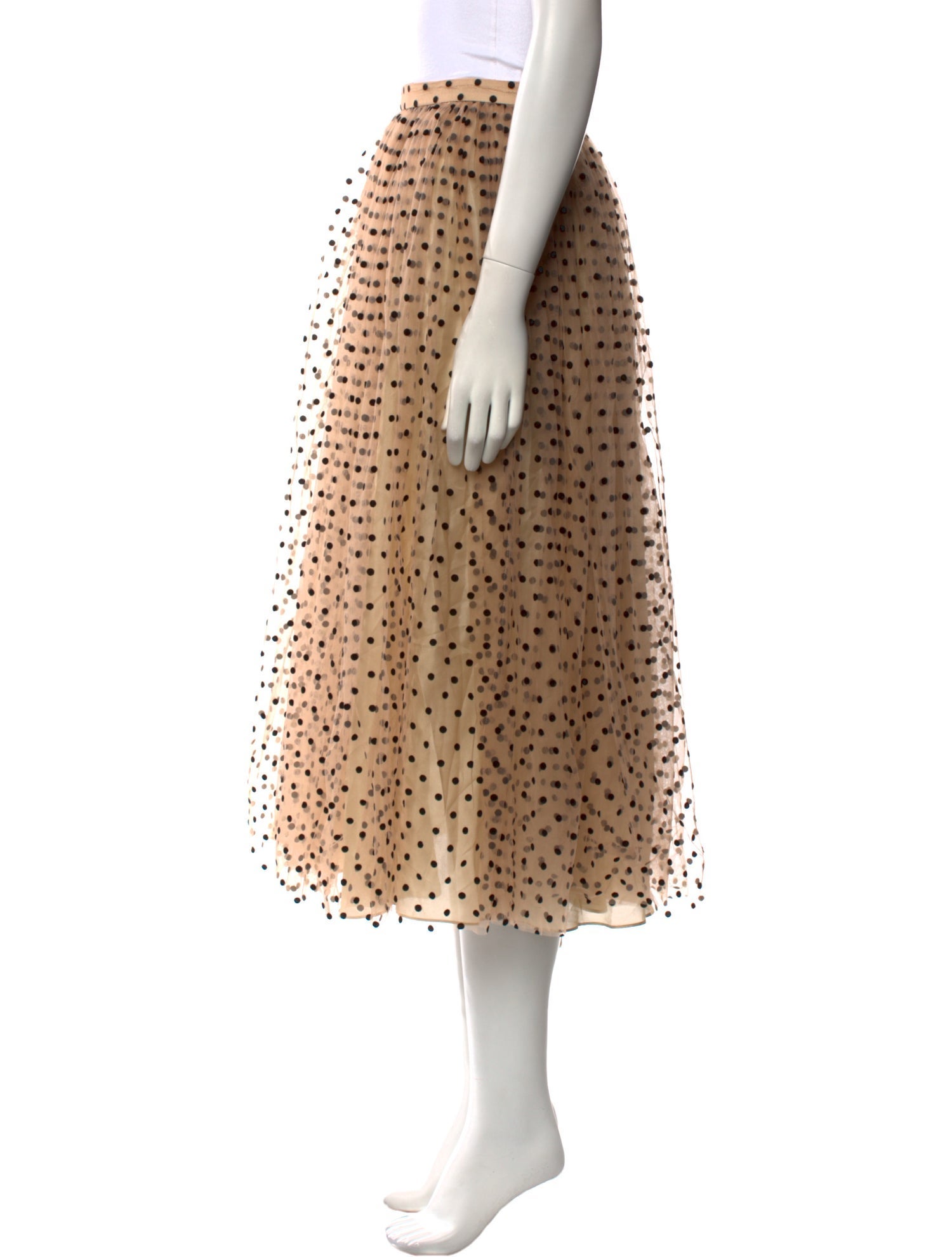 Macgraw Polka Dot Print Midi Length Skirt