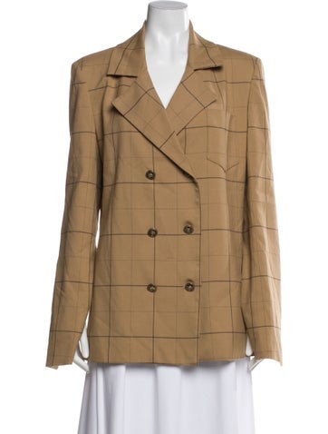 Pre-owned Macgraw Plaid Print Blazer In Neutral