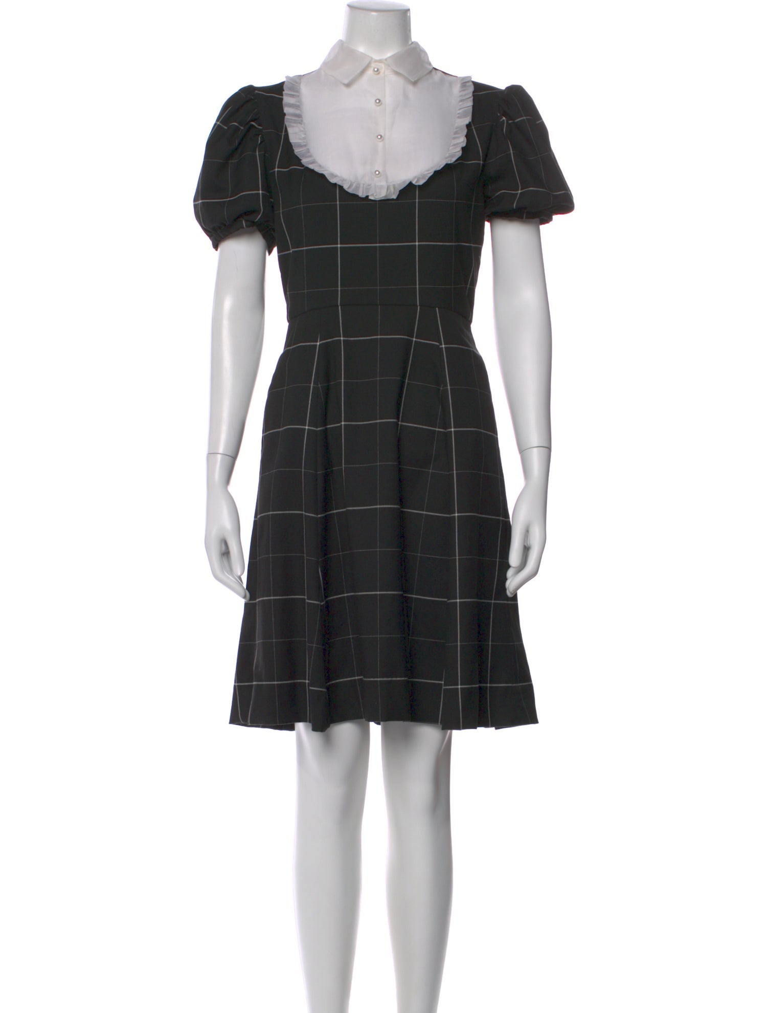 Macgraw Plaid Print Knee-Length Dress