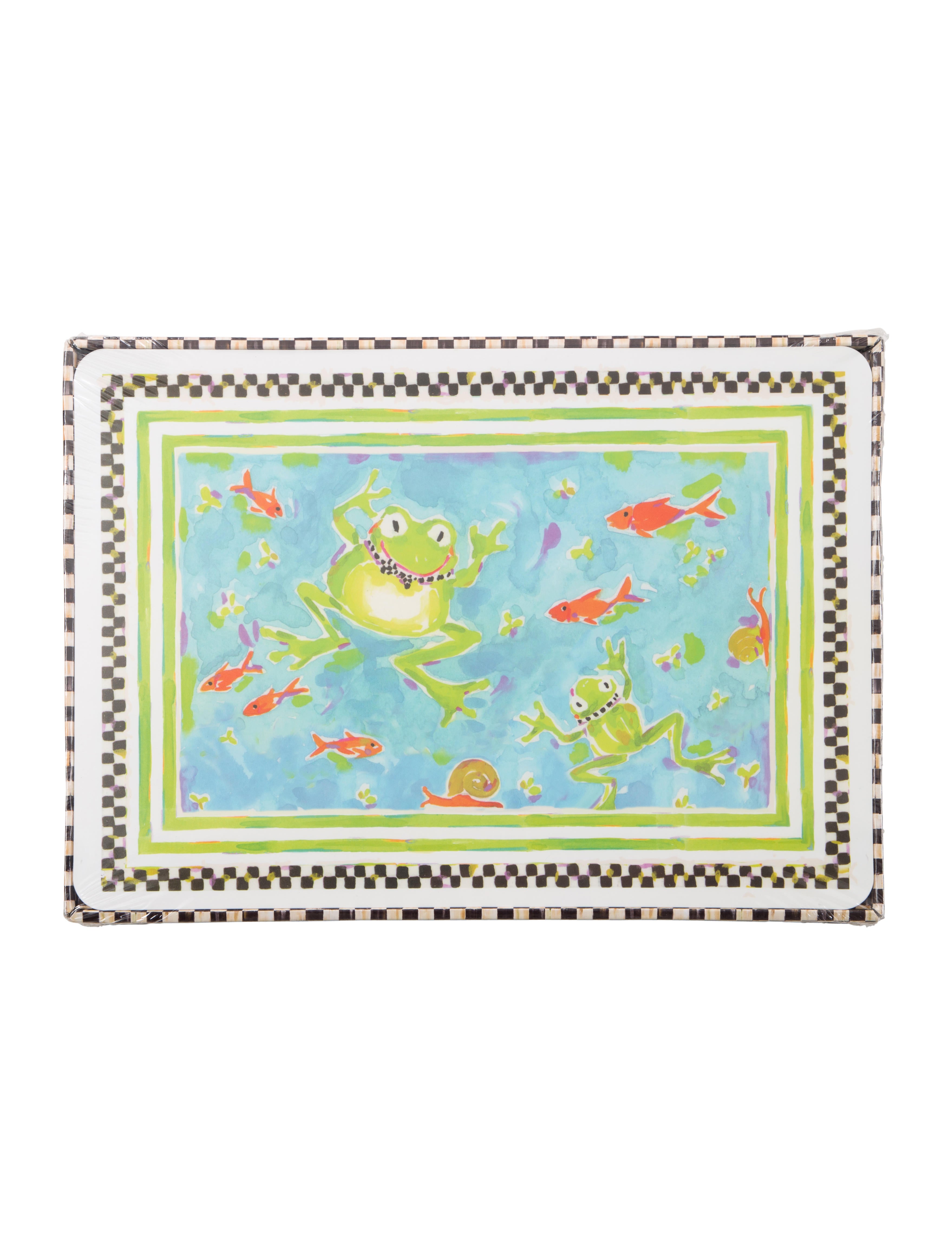 MacKenzieChilds Set of 4 Toddler Placemats Blue Kids Dining