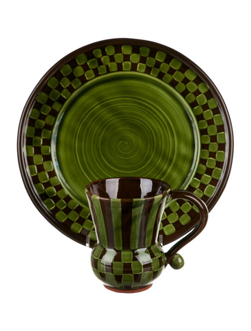 MacKenzie-Childs 14-Piece Wittika Pickles Tableware Set