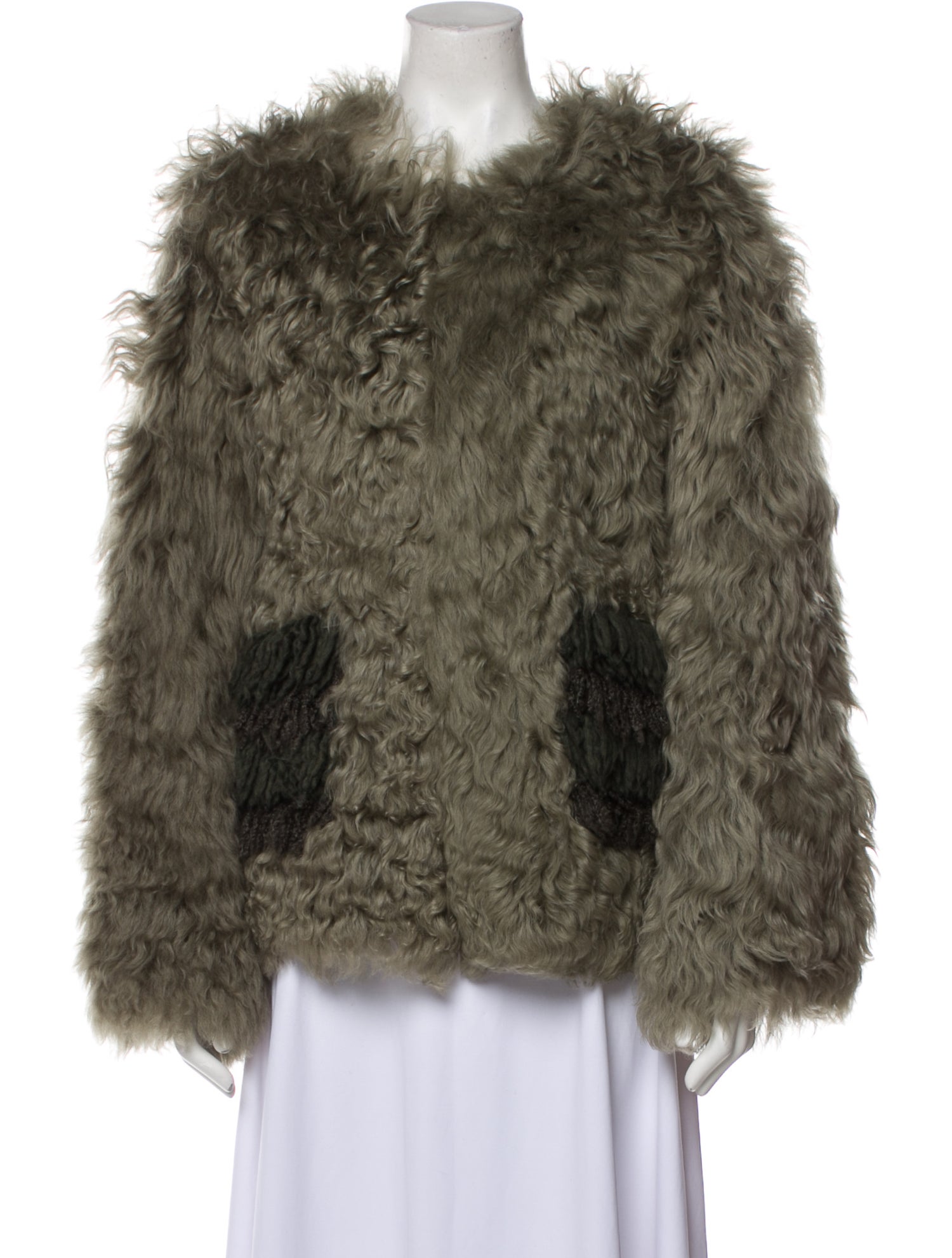 Madiyah Al Sharqi Faux Fur Jacket - Green Jackets, Clothing ...
