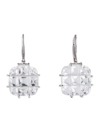 Madstone 18K Diamond and Quartz Drop Earrings