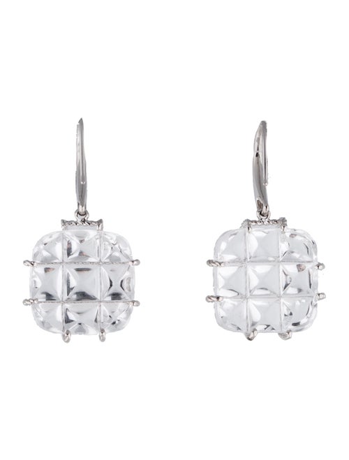 Madstone 18K Diamond and Quartz Drop Earrings