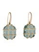 Madstone 18K Prasiolite and Diamond Drop Earrings