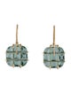 Madstone 18K Prasiolite and Diamond Drop Earrings