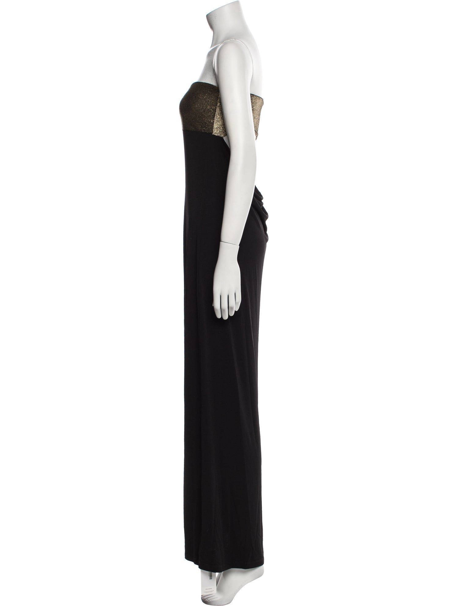 Marie France Van Damme Strapless Long Dress